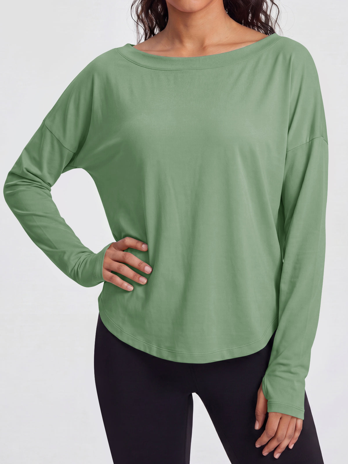 Aoysky Womens Olive Green Off Shoulder Top