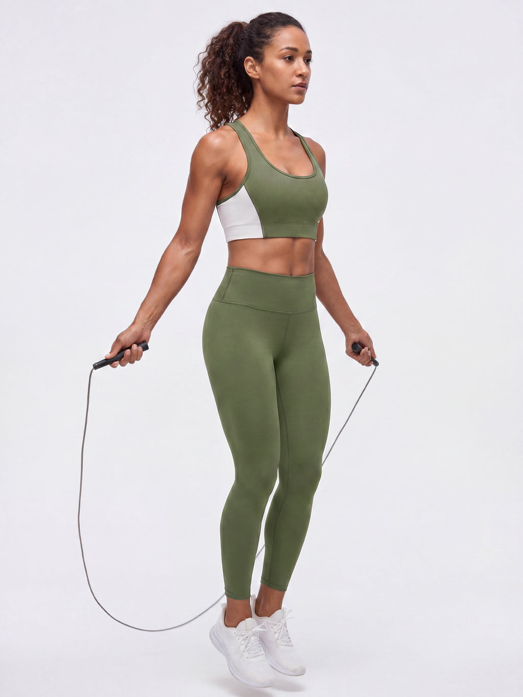 Aoysky Womens Olive Green Racerback Sports Bra