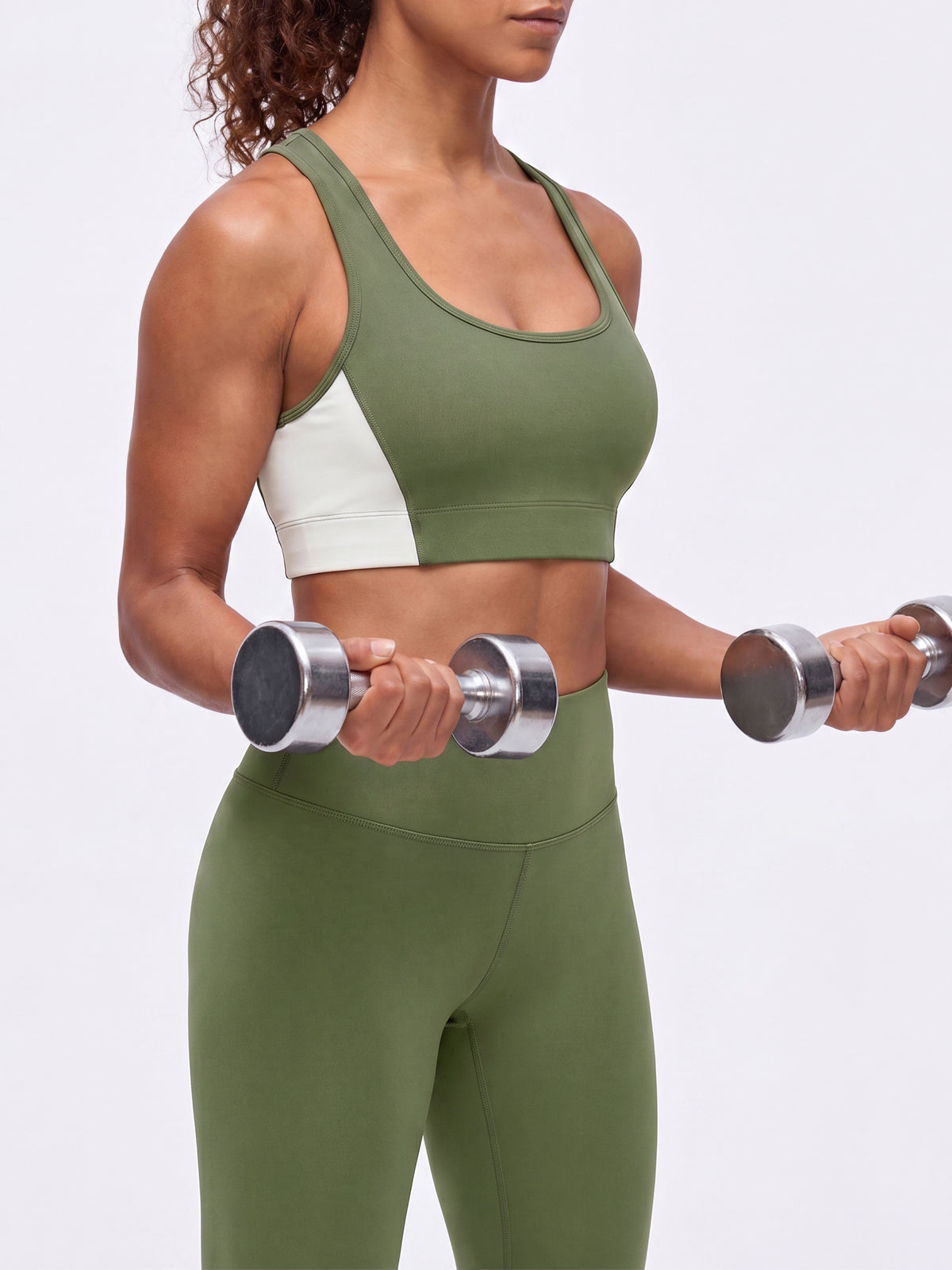 Aoysky Womens Olive Green Racerback Sports Bra