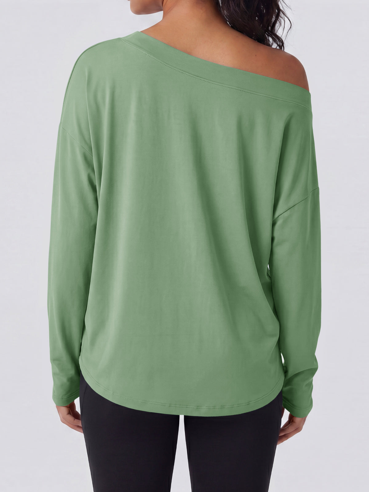Aoysky Womens Olive Green Off Shoulder Top