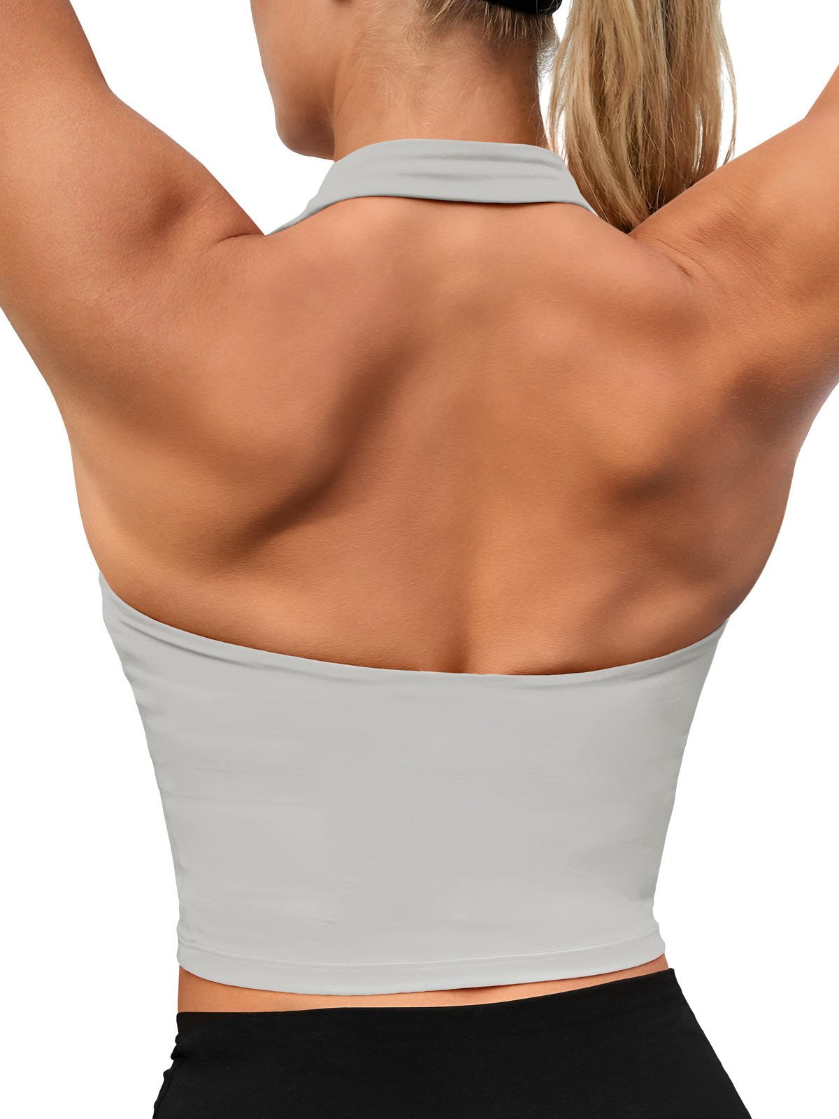 Aoysky Womens Grey Halter Workout Tank