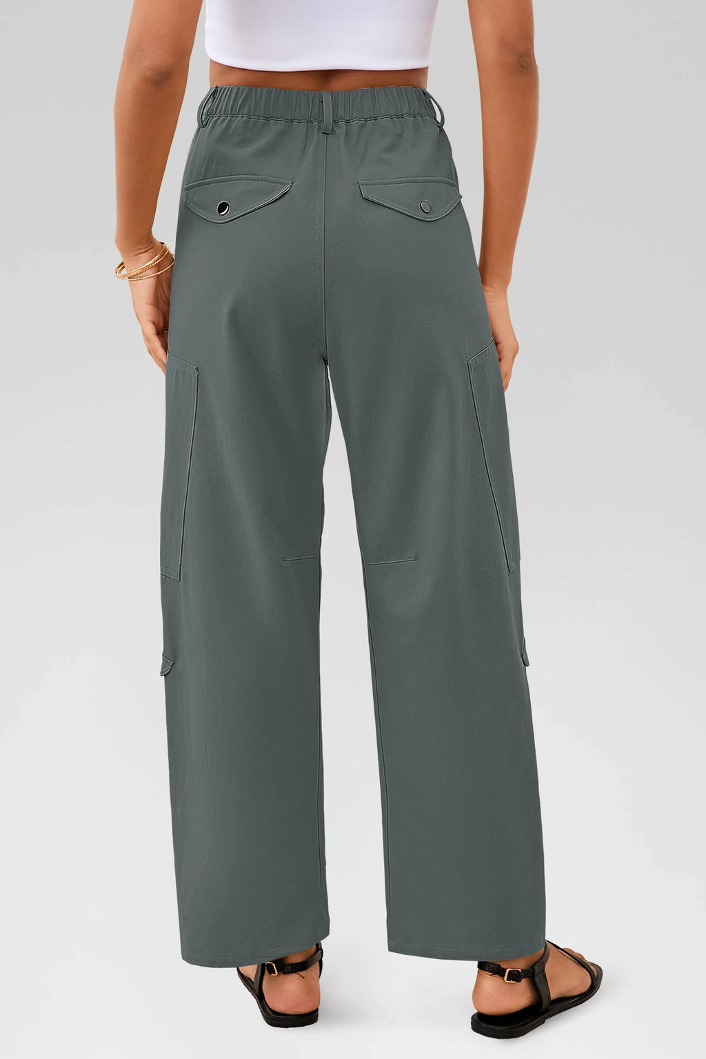 Aoysky Womens Grey Barrel Pants