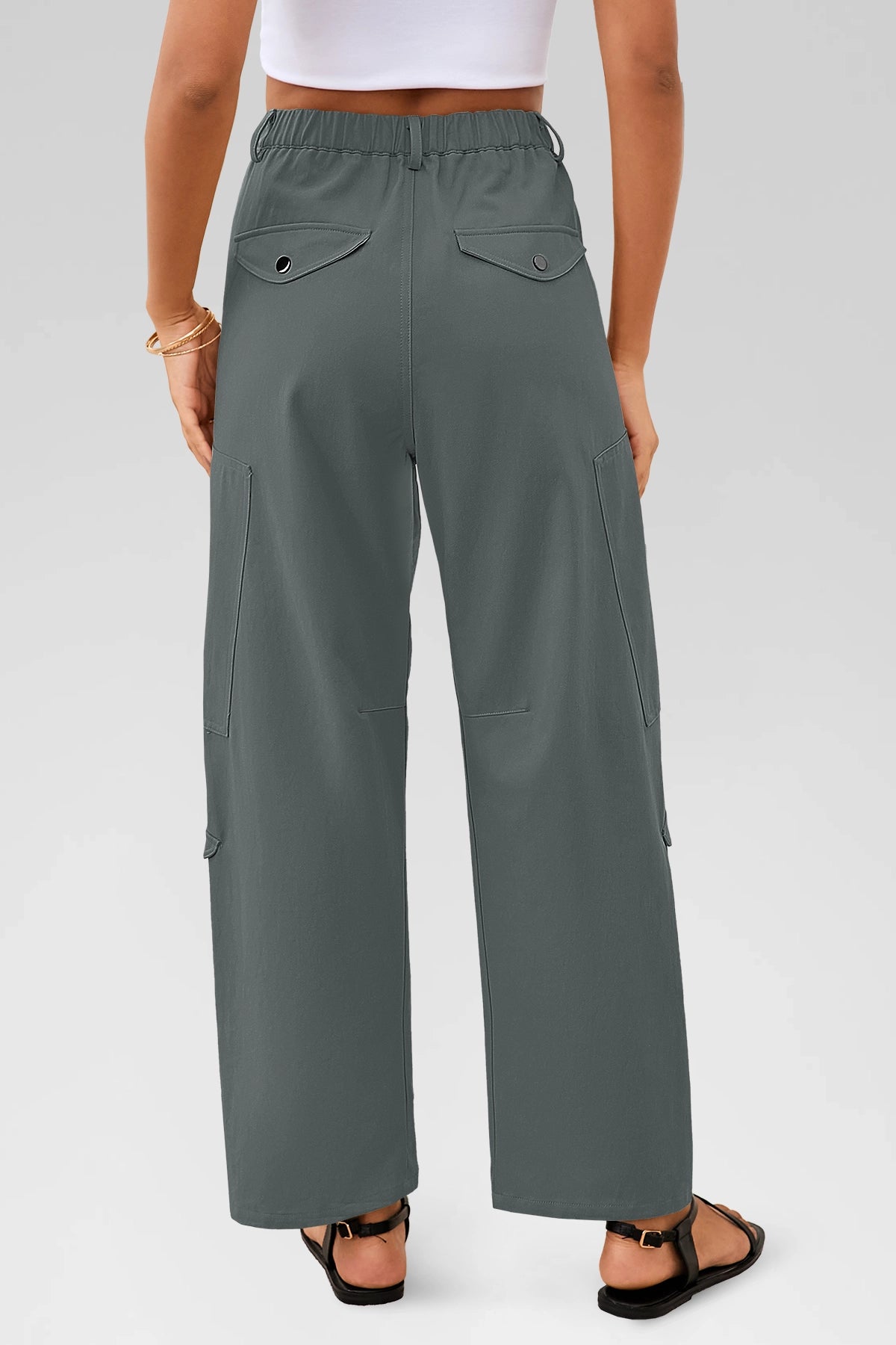 Aoysky Womens Grey Barrel Pants