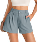 Aoysky Womens Grey Pleated A-Line Shorts