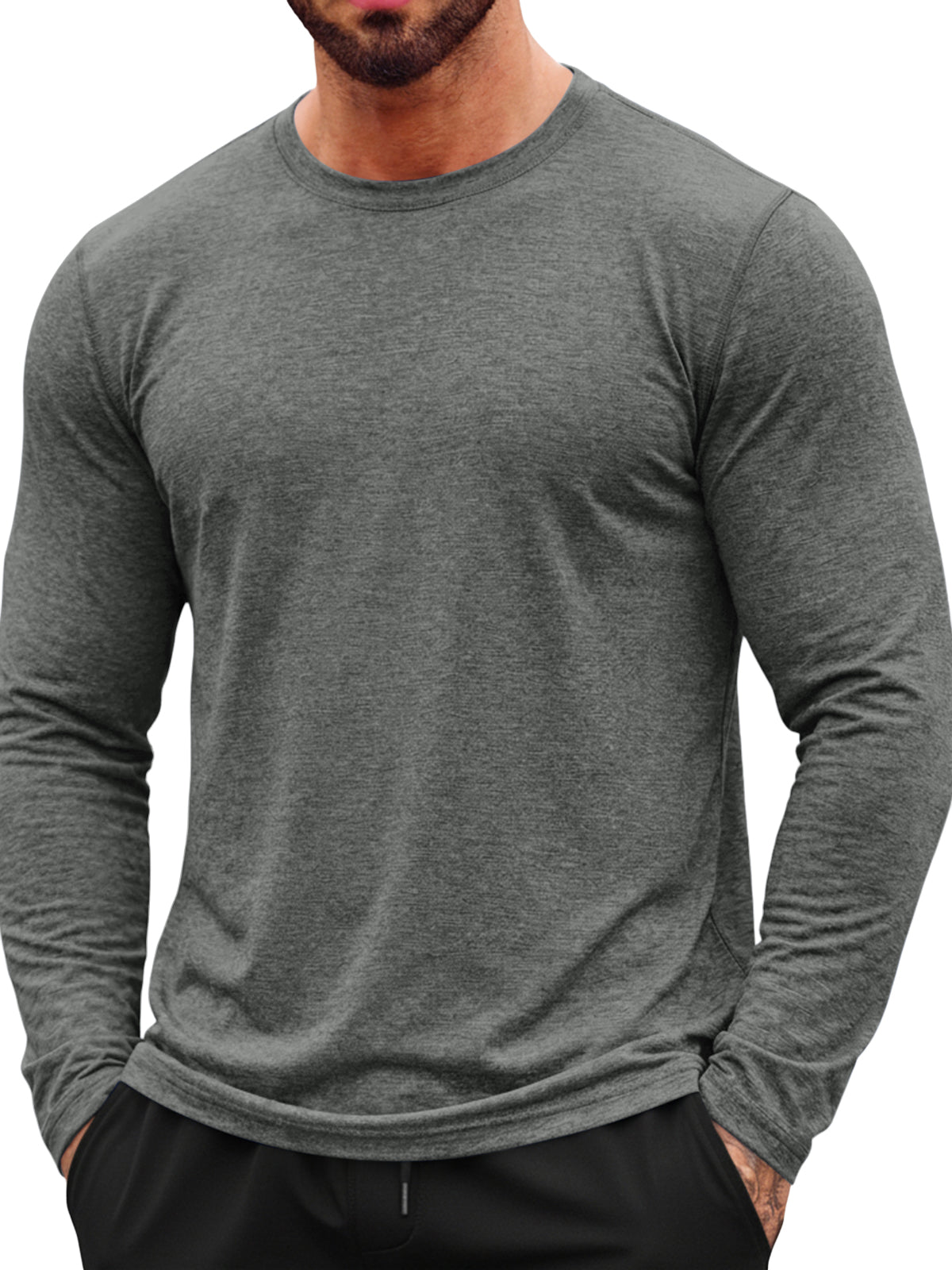 Aoysky Mens Dark Grey Workout Shirt