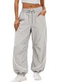 Aoysky Womens Grey Parachute Track Pants