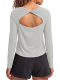 Aoysky Womens Grey Open Back Top