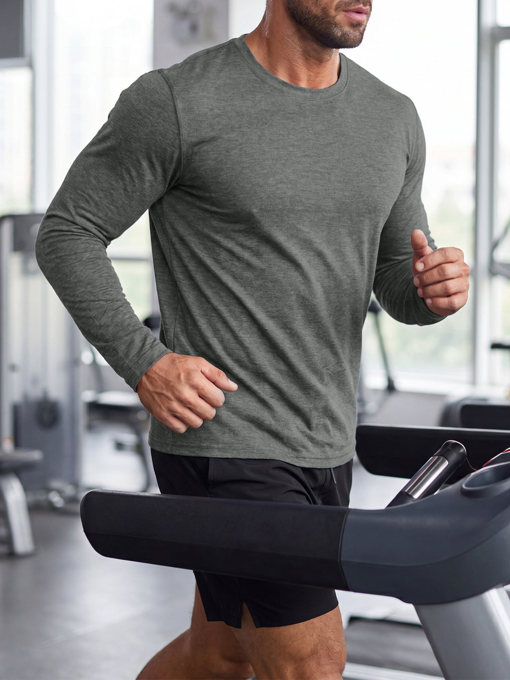 Aoysky Mens Dark Grey Workout Shirt