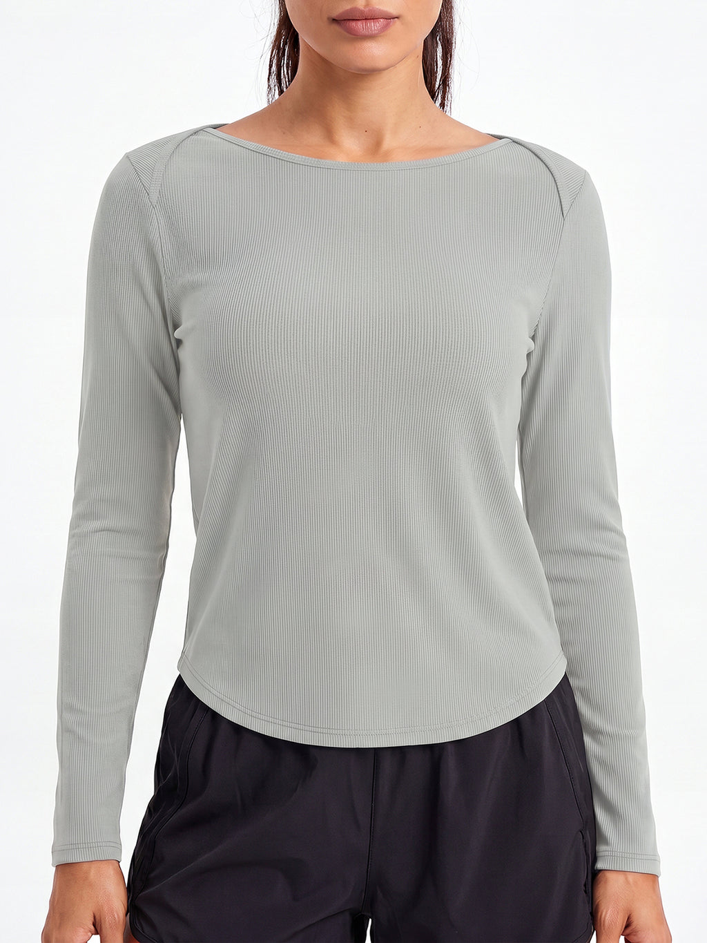 Aoysky Womens Grey Open Back Top