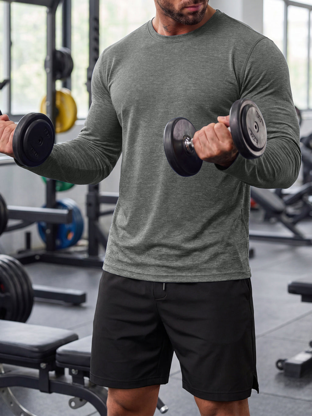 Aoysky Mens Dark Grey Workout Shirt