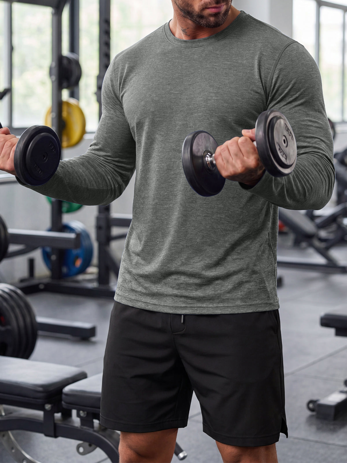 Aoysky Mens Dark Grey Workout Shirt
