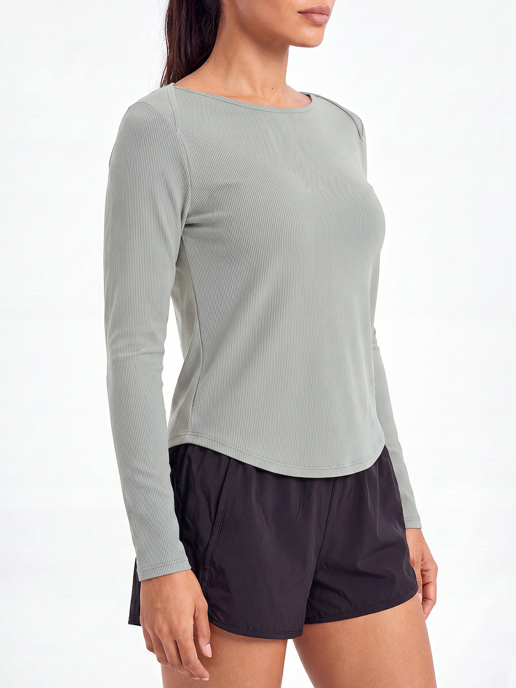 Aoysky Womens Grey Open Back Top