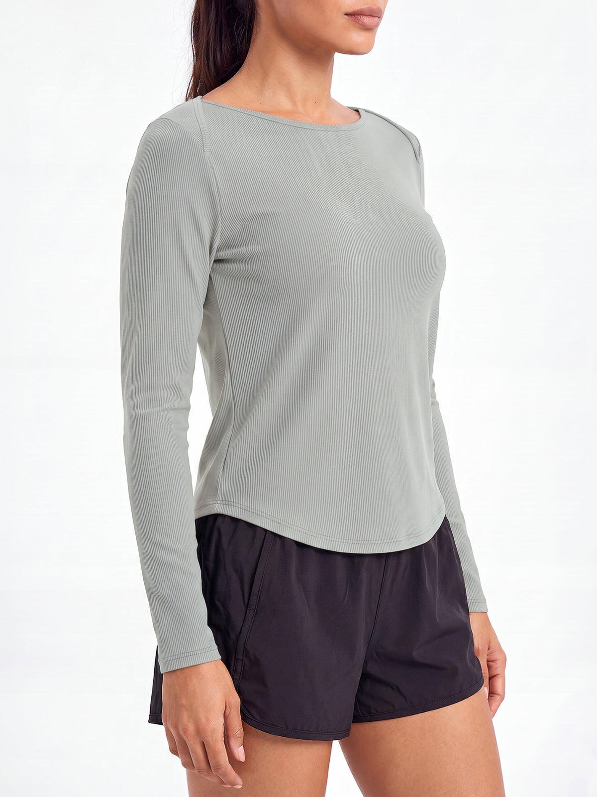 Aoysky Womens Grey Open Back Top