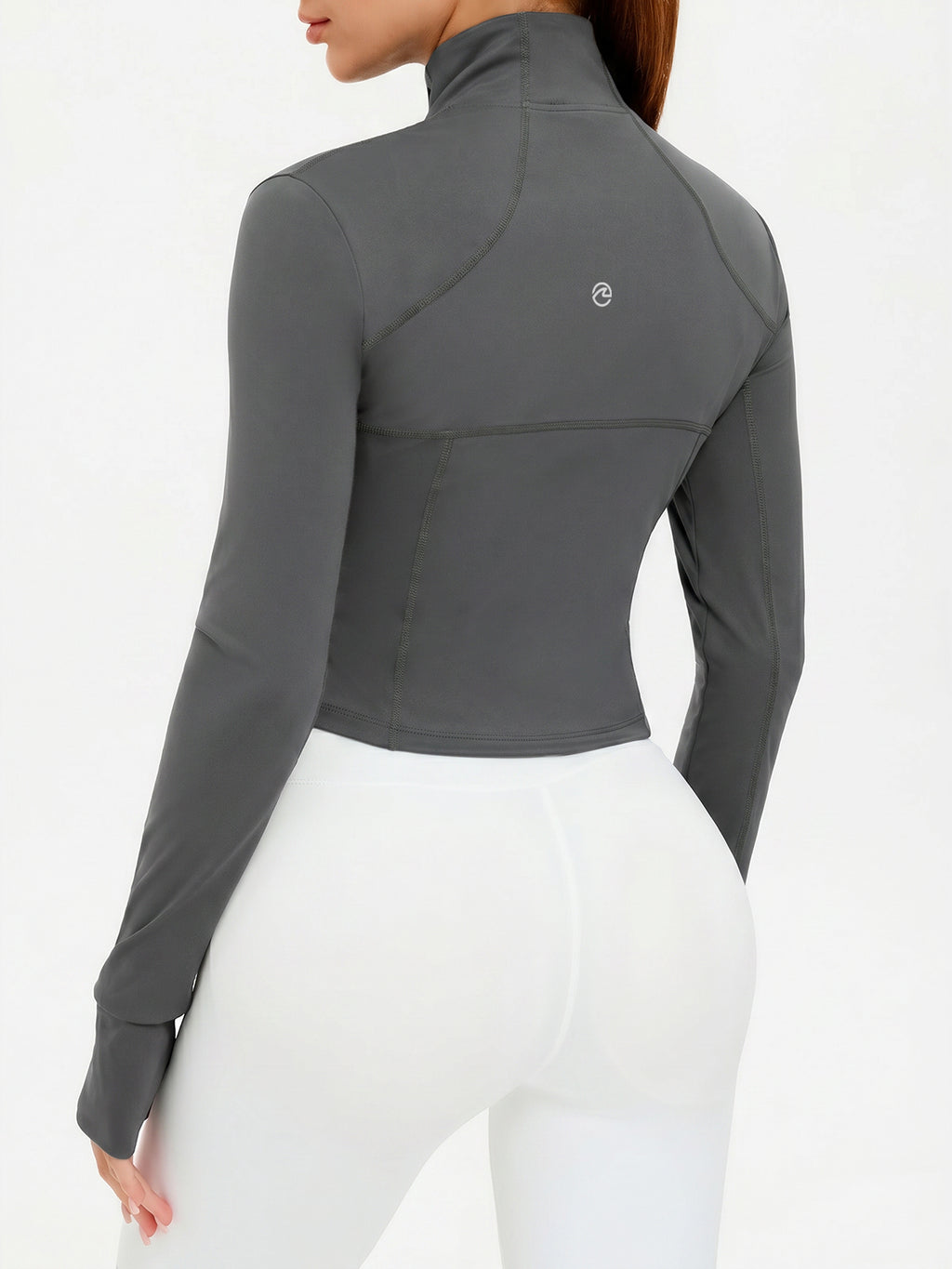 Aoysky Womens Grey Cropped Workout Jacket