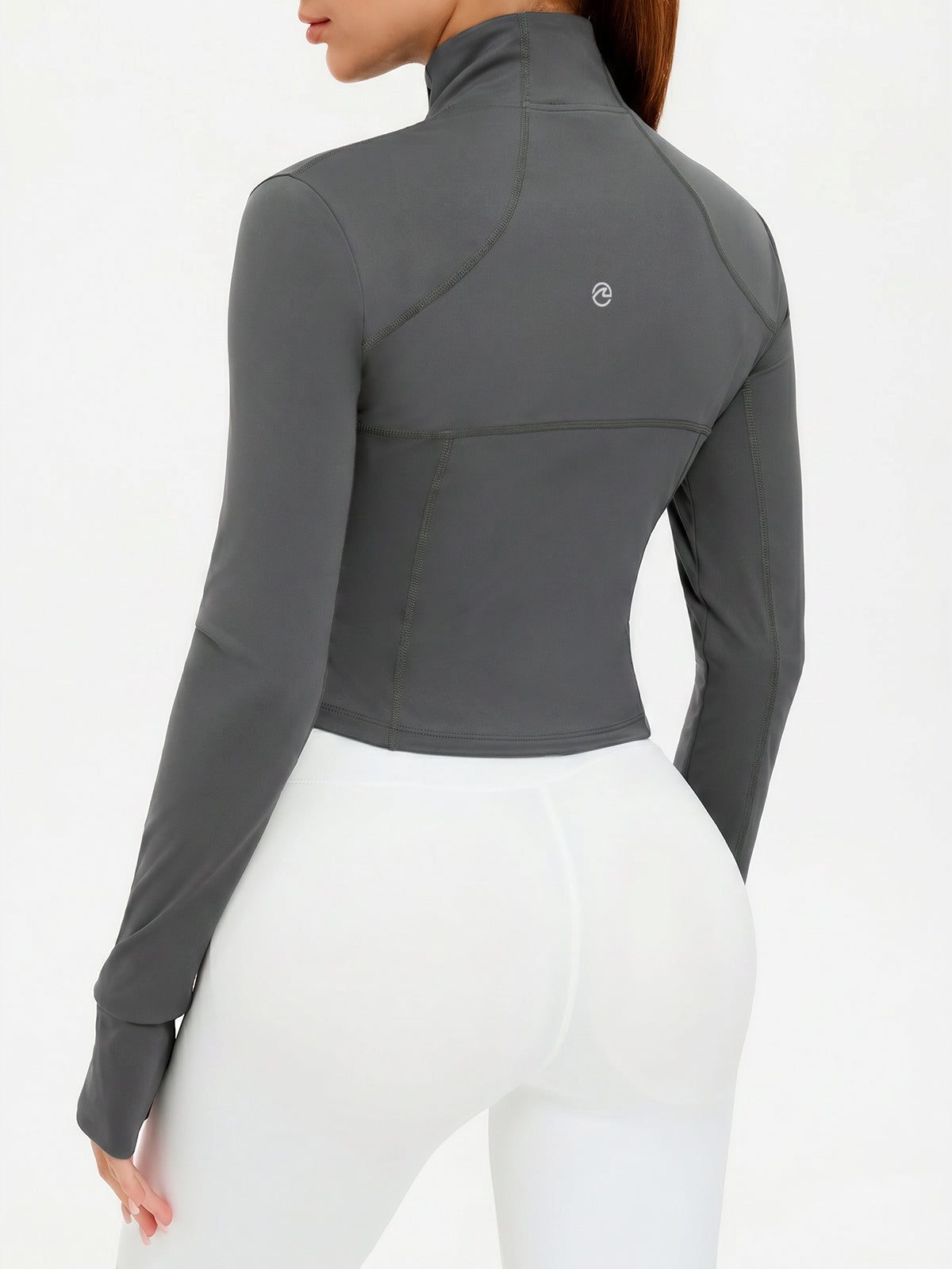 Aoysky Womens Grey Cropped Workout Jacket