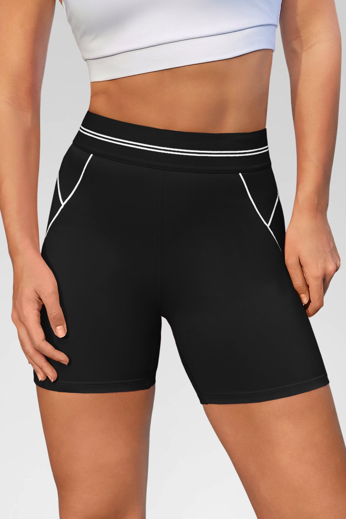 Aoysky Womens Black Buttery Soft Biker Shorts