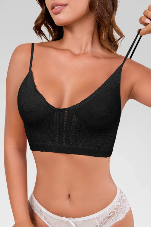Aoysky Womens Black Wireless Triangle Bralette