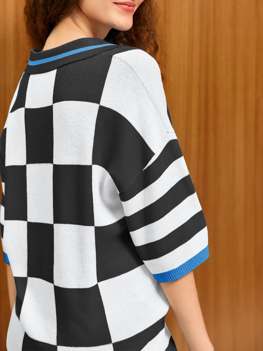 Aoysky Womens Black Striped Knit Short Set