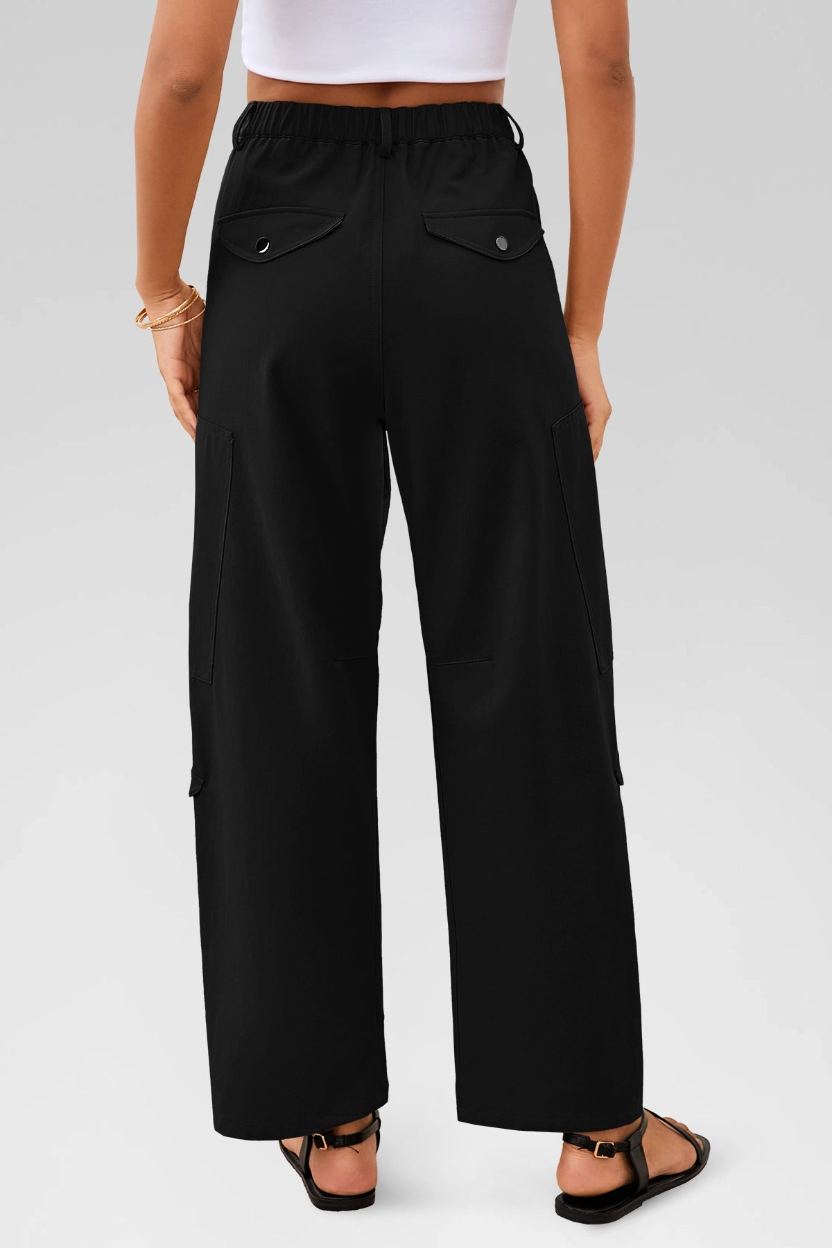 Aoysky Womens Black Barrel Pants