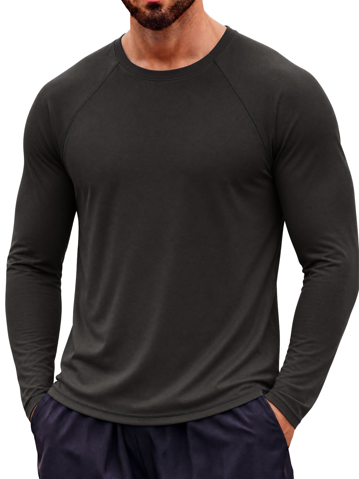 Aoysky Mens Black UV Athletic Shirt