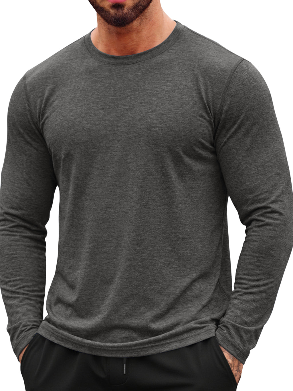 Aoysky Mens Black Workout Shirt
