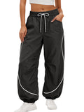 Aoysky Womens Black Parachute Track Pants