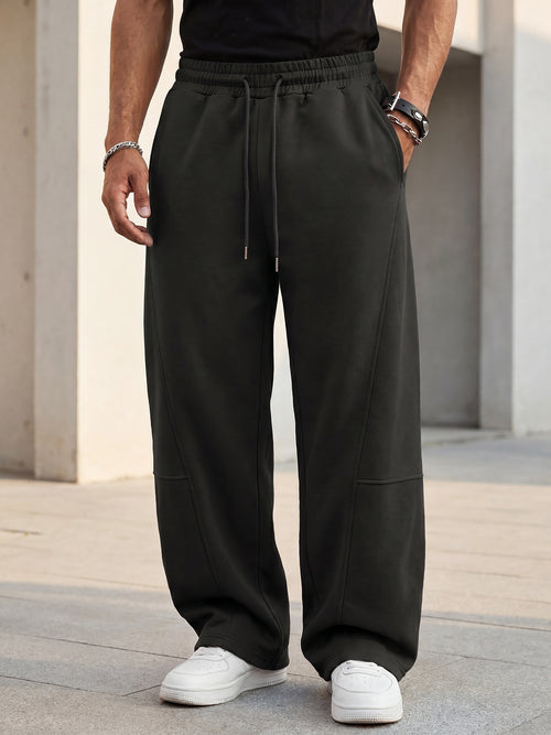 Aoysky Mens Black Baggy Sweatpants