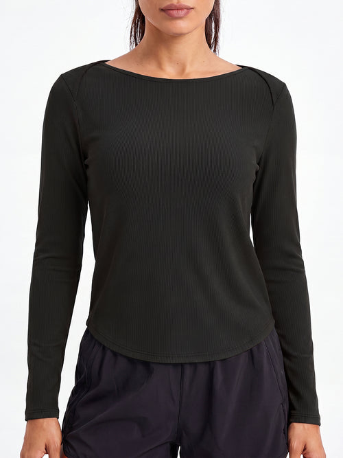 Aoysky Womens Black Open Back Top