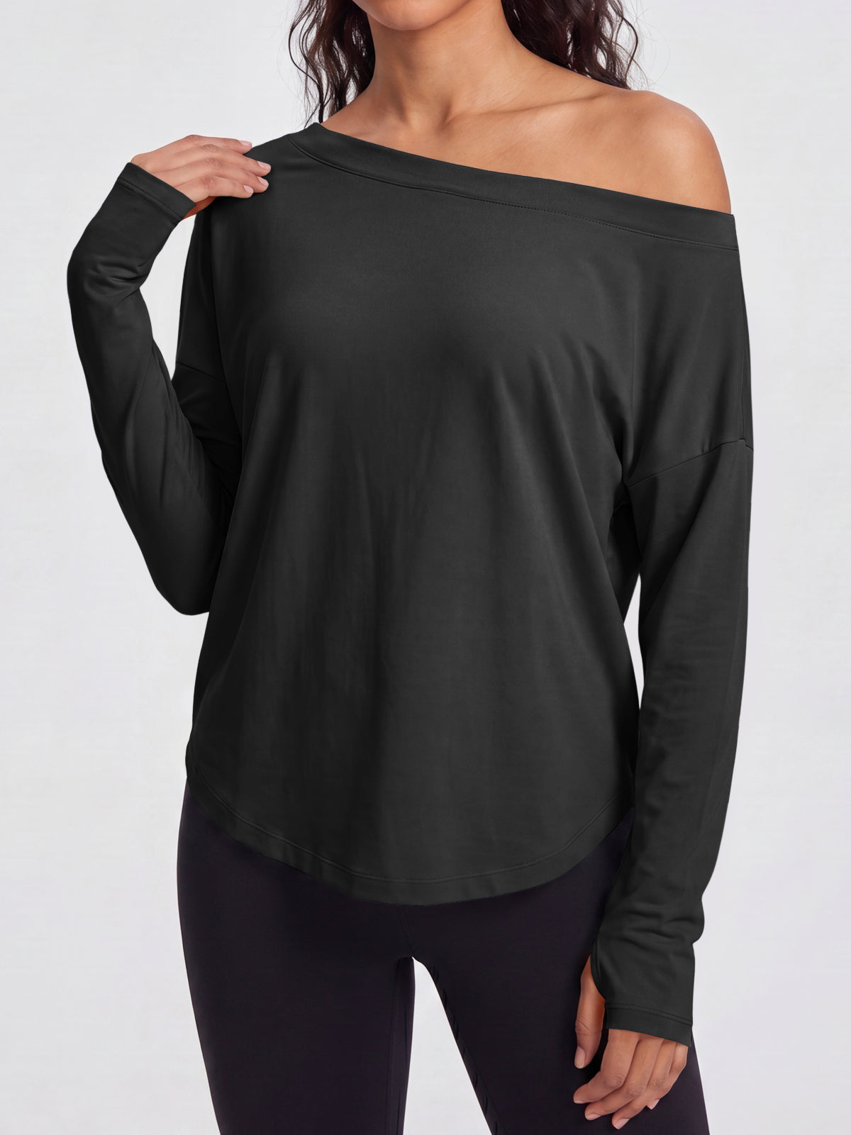Aoysky Womens Black Off Shoulder Top