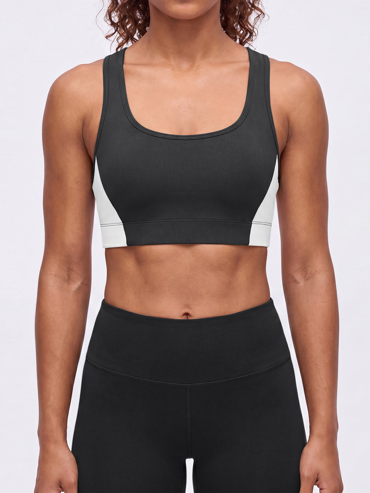 Aoysky Womens Black Racerback Sports Bra