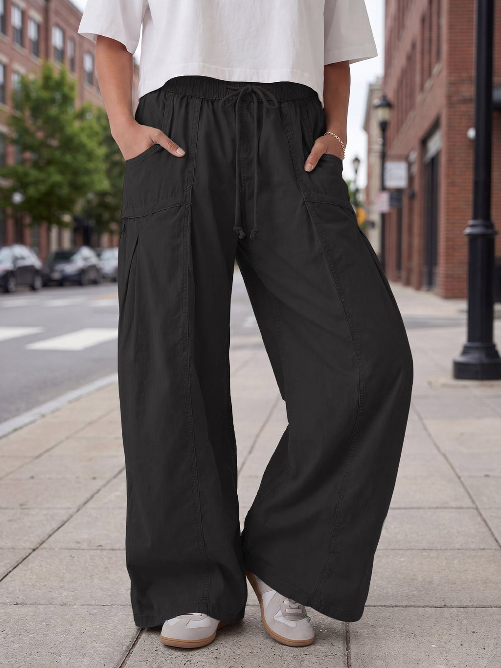 Aoysky Womens Black Cargo Pants