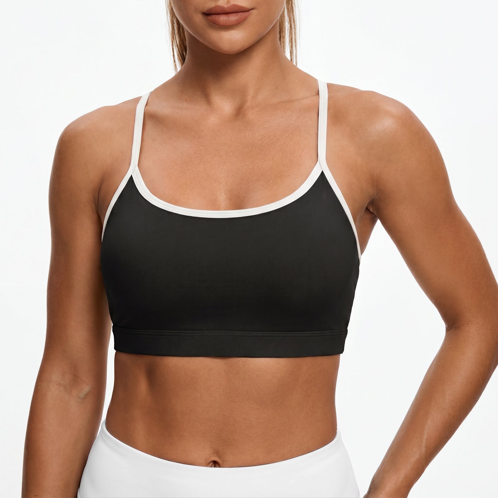 Aoysky Womens Black Racerback Sports Bra