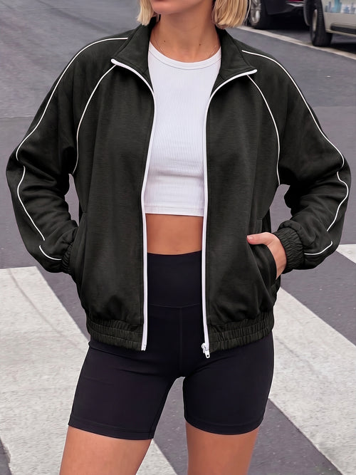 Aoysky Womens Black Full Zip Jacket