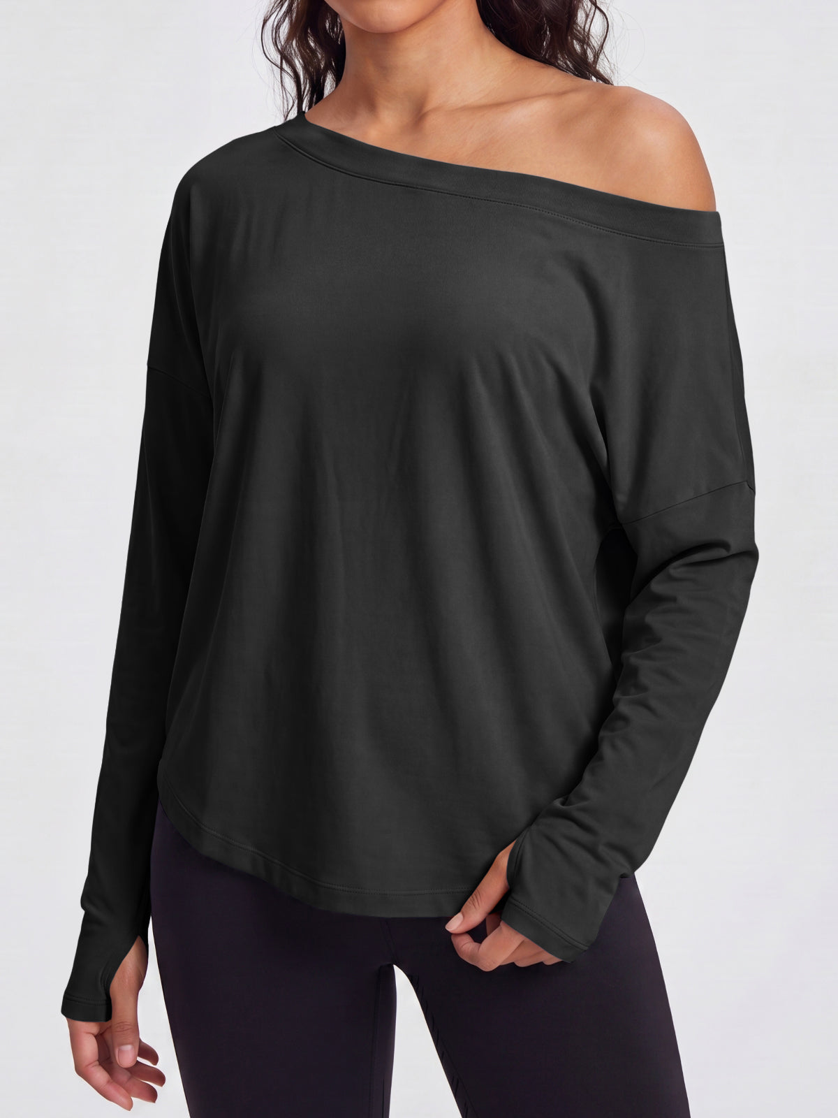 Aoysky Womens Black Off Shoulder Top