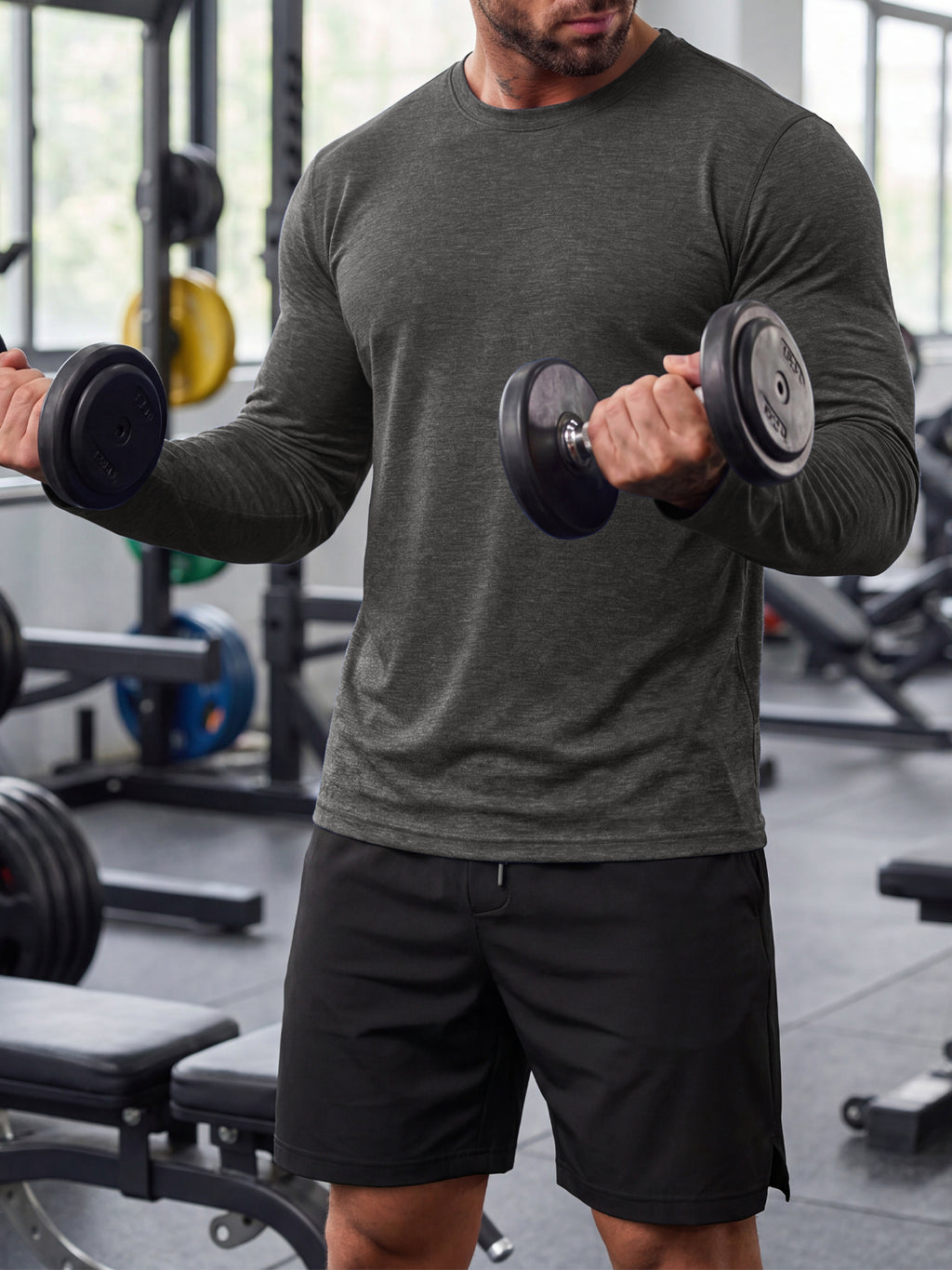 Aoysky Mens Black Workout Shirt