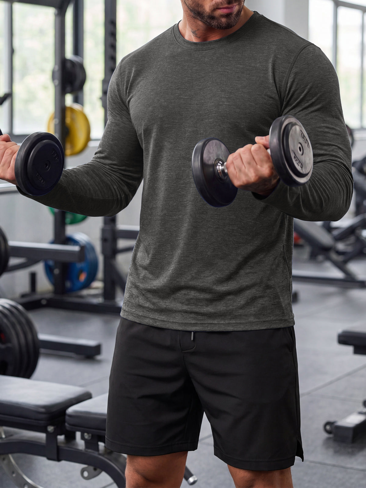 Aoysky Mens Black Workout Shirt