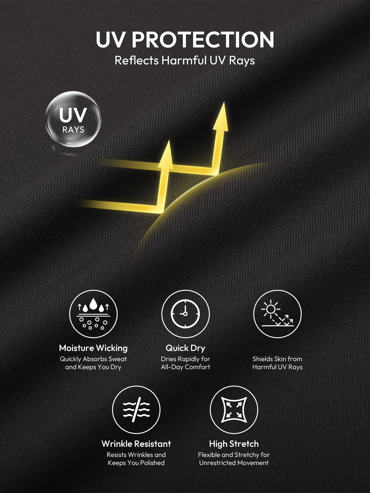 Aoysky Mens Black UV Athletic Shirt