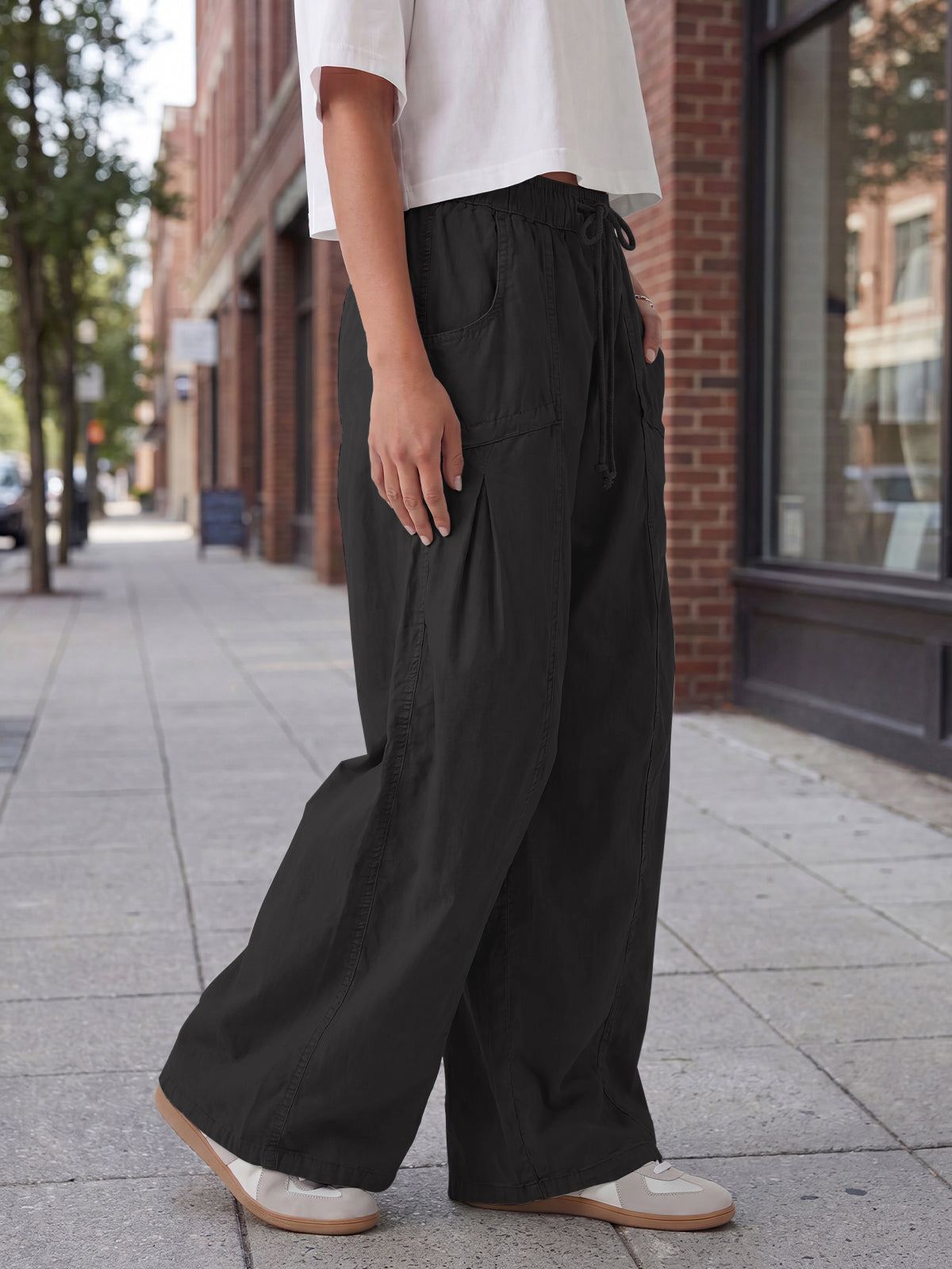 Aoysky Womens Black Cargo Pants