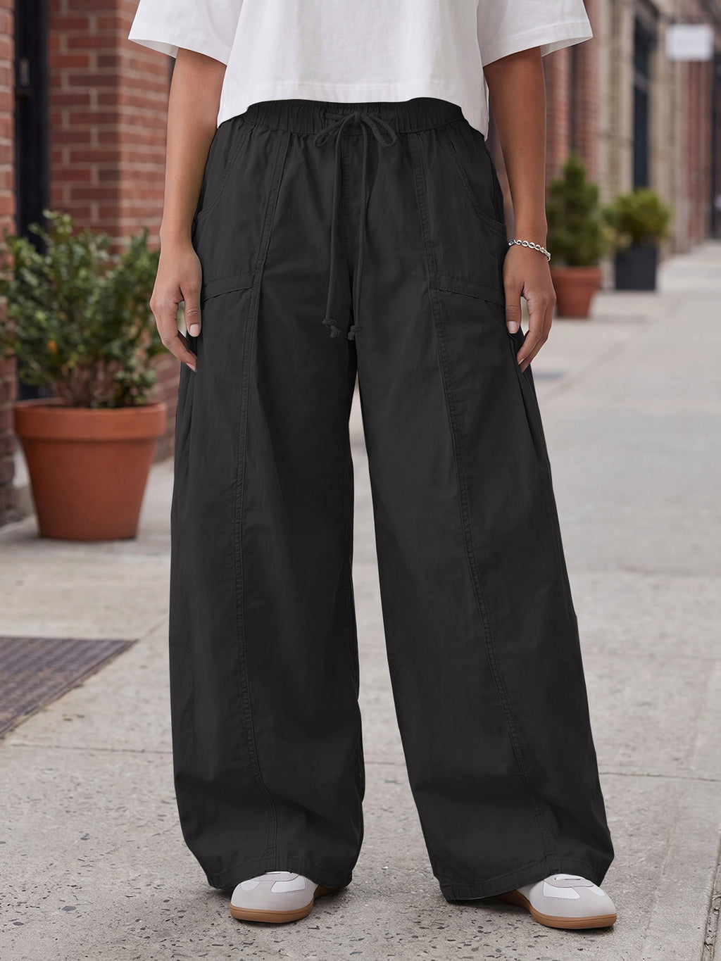 Aoysky Womens Black Cargo Pants