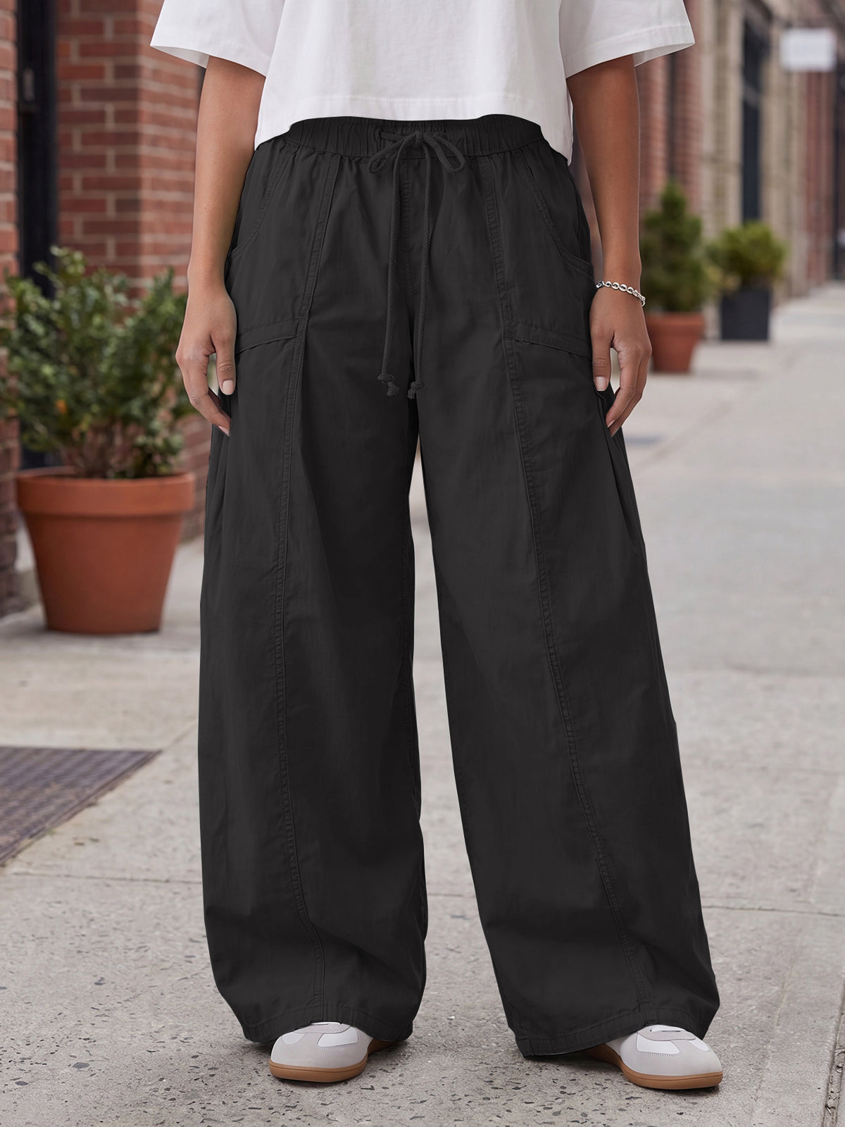 Aoysky Womens Black Cargo Pants