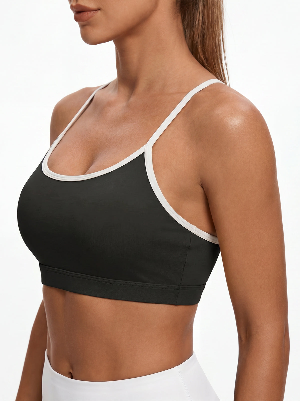 Aoysky Womens Black Racerback Sports Bra