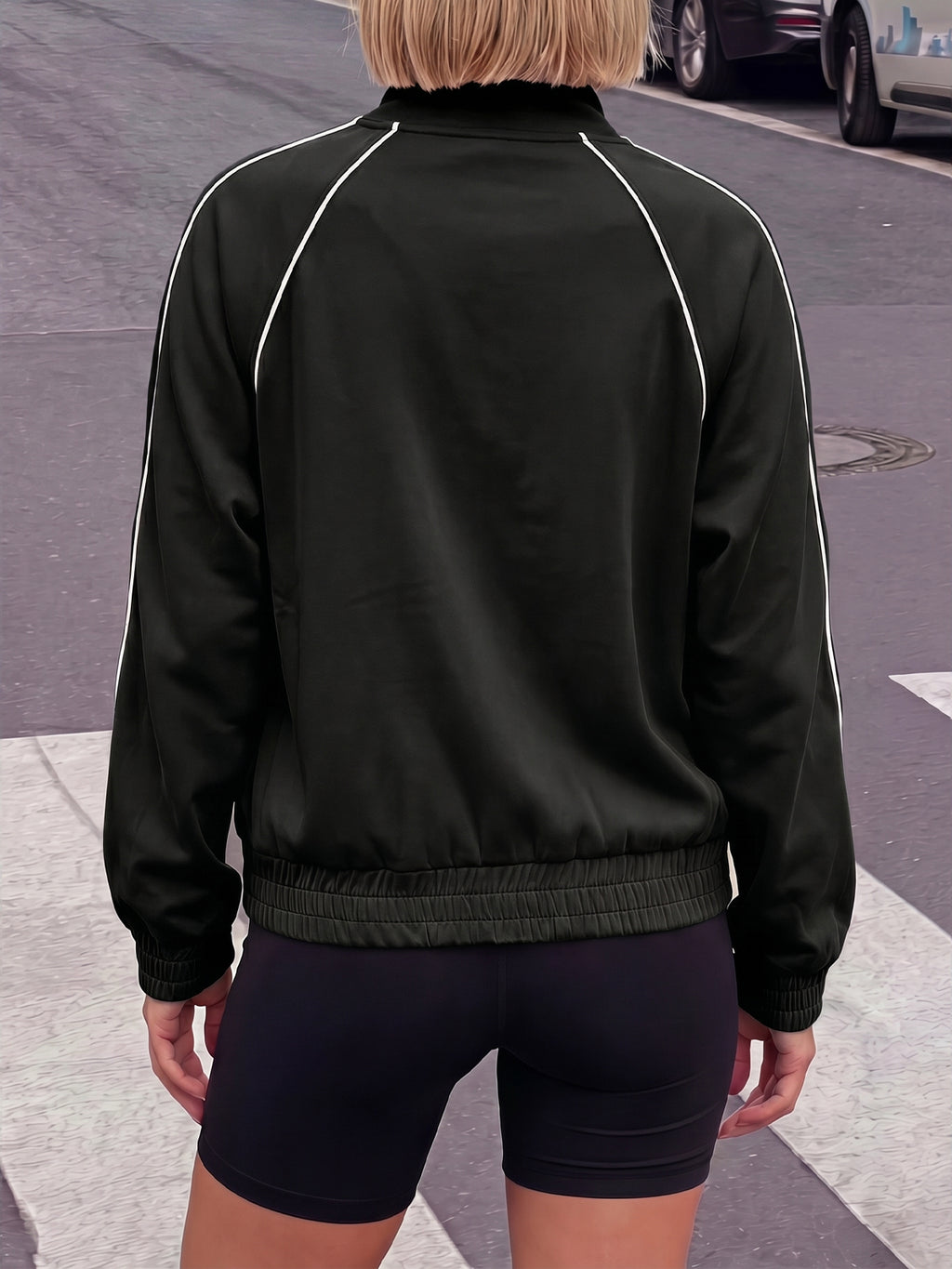 Aoysky Womens Black Full Zip Jacket