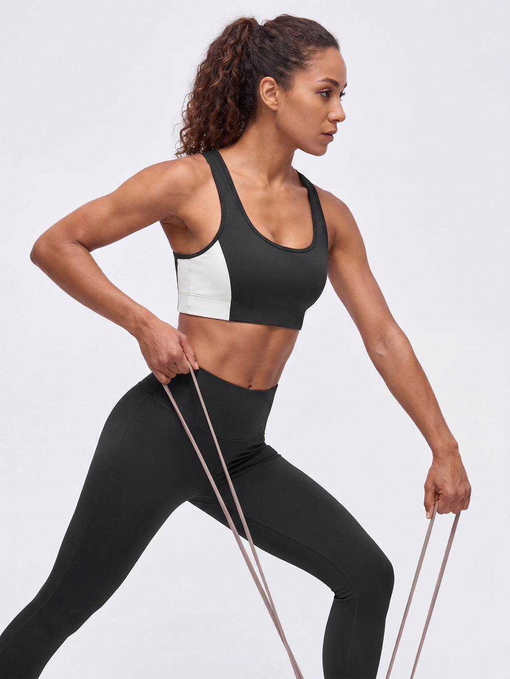 Aoysky Womens Black Racerback Sports Bra