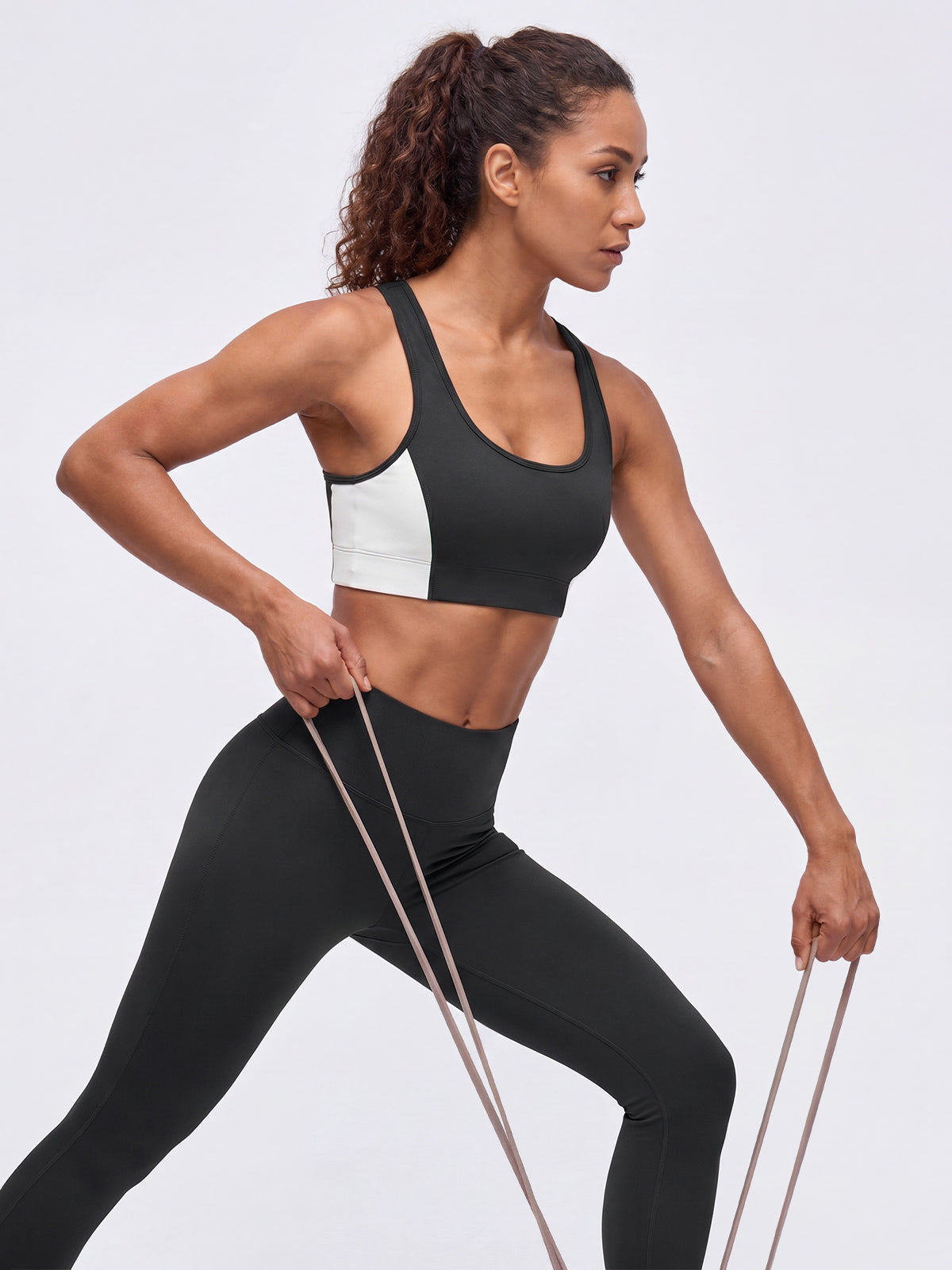 Aoysky Womens Black Racerback Sports Bra