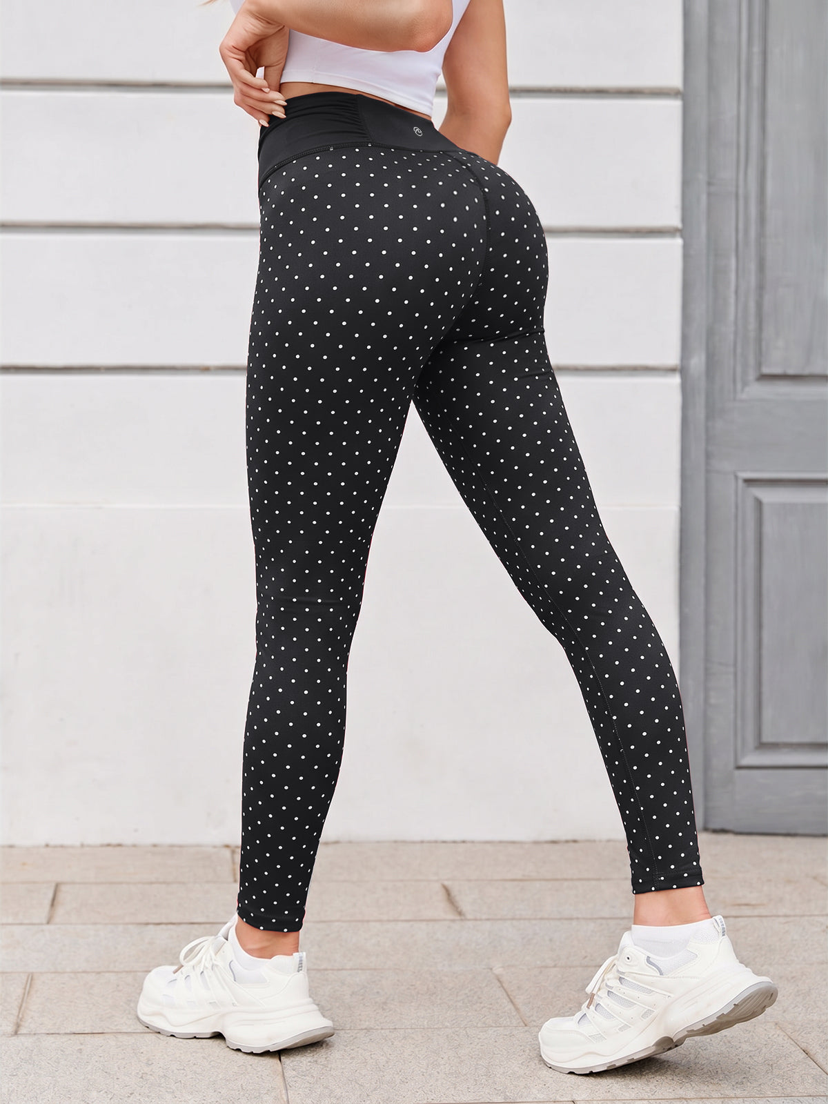 Aoysky Womens Black Ruched Yoga Leggings