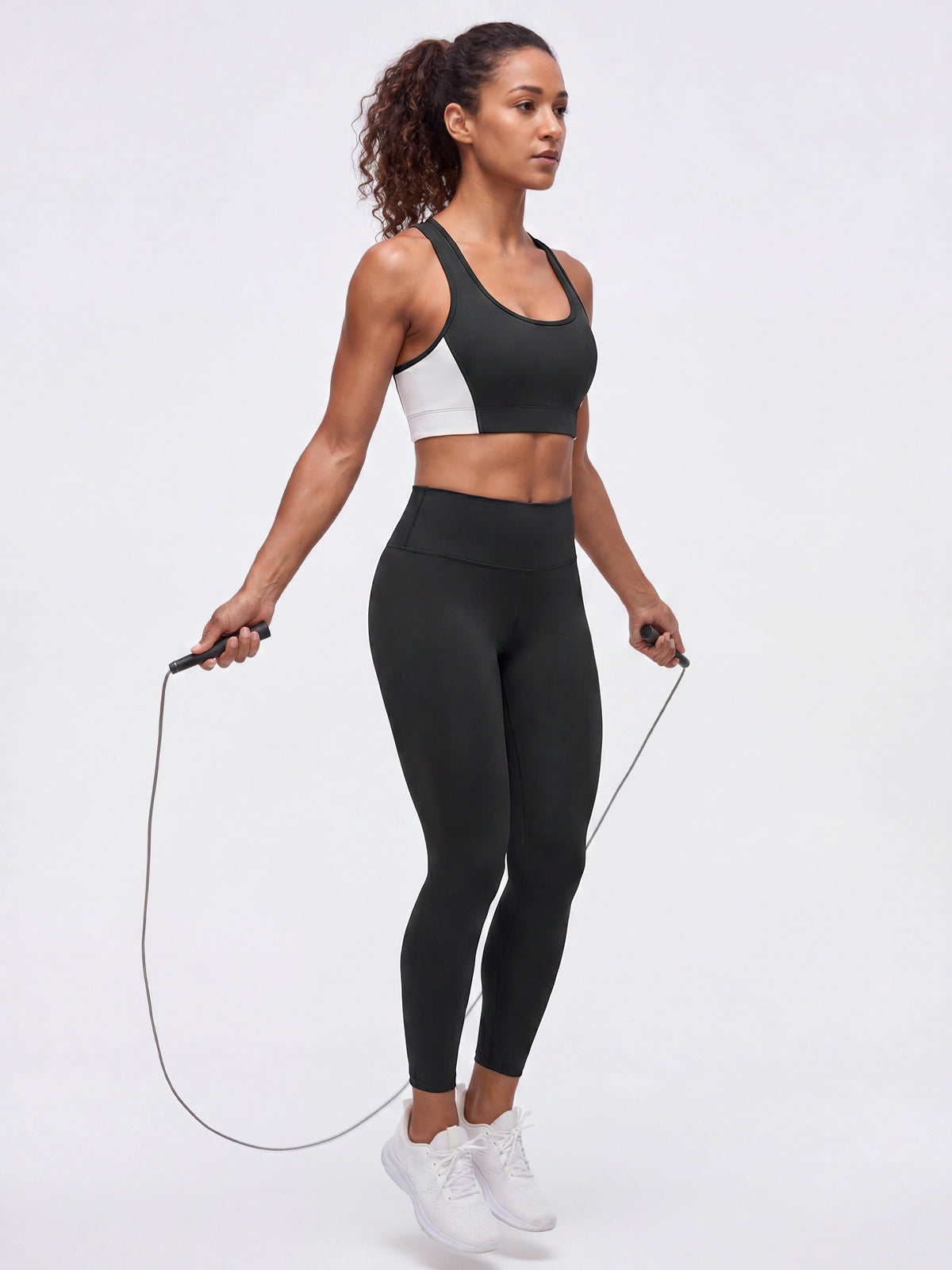Aoysky Womens Black Racerback Sports Bra