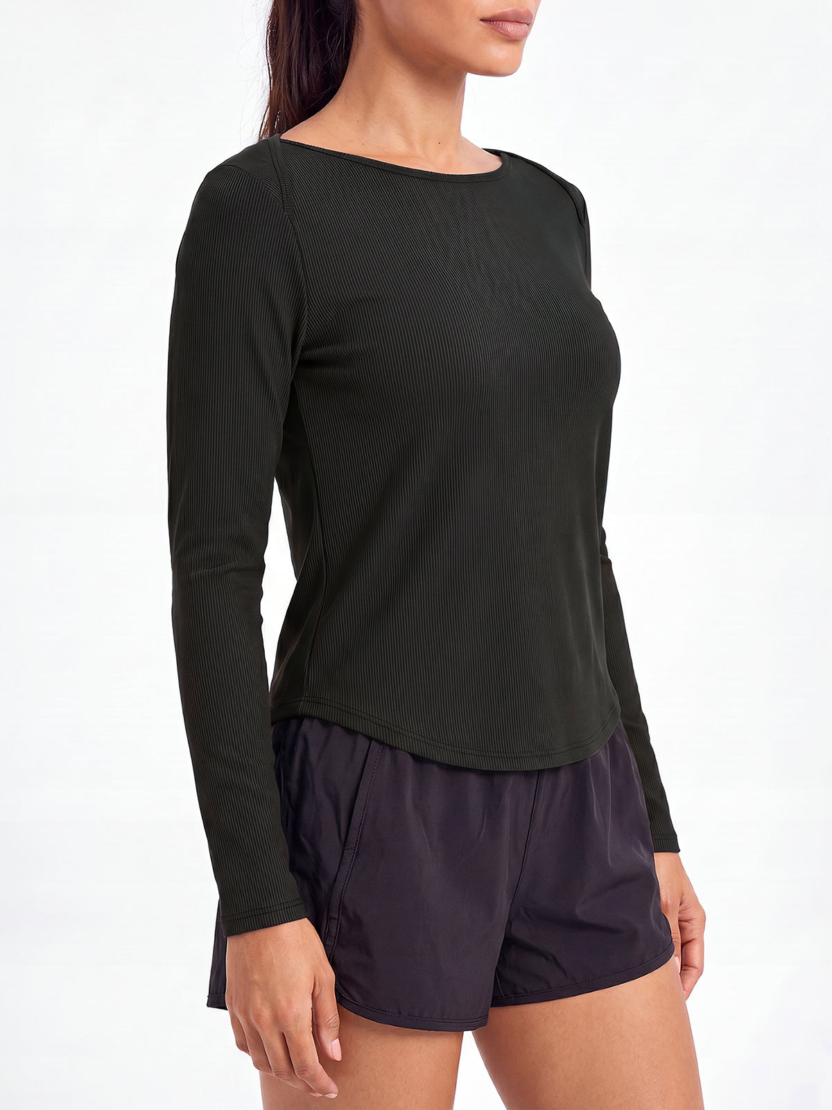 Aoysky Womens Black Open Back Top