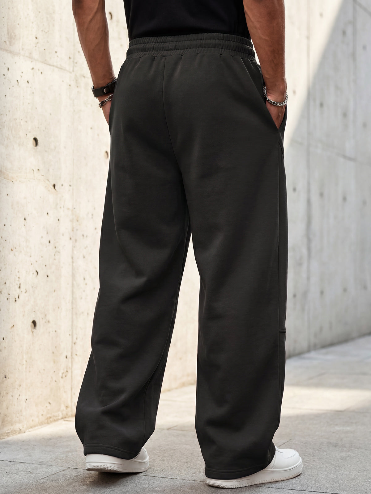 Aoysky Mens Black Baggy Sweatpants