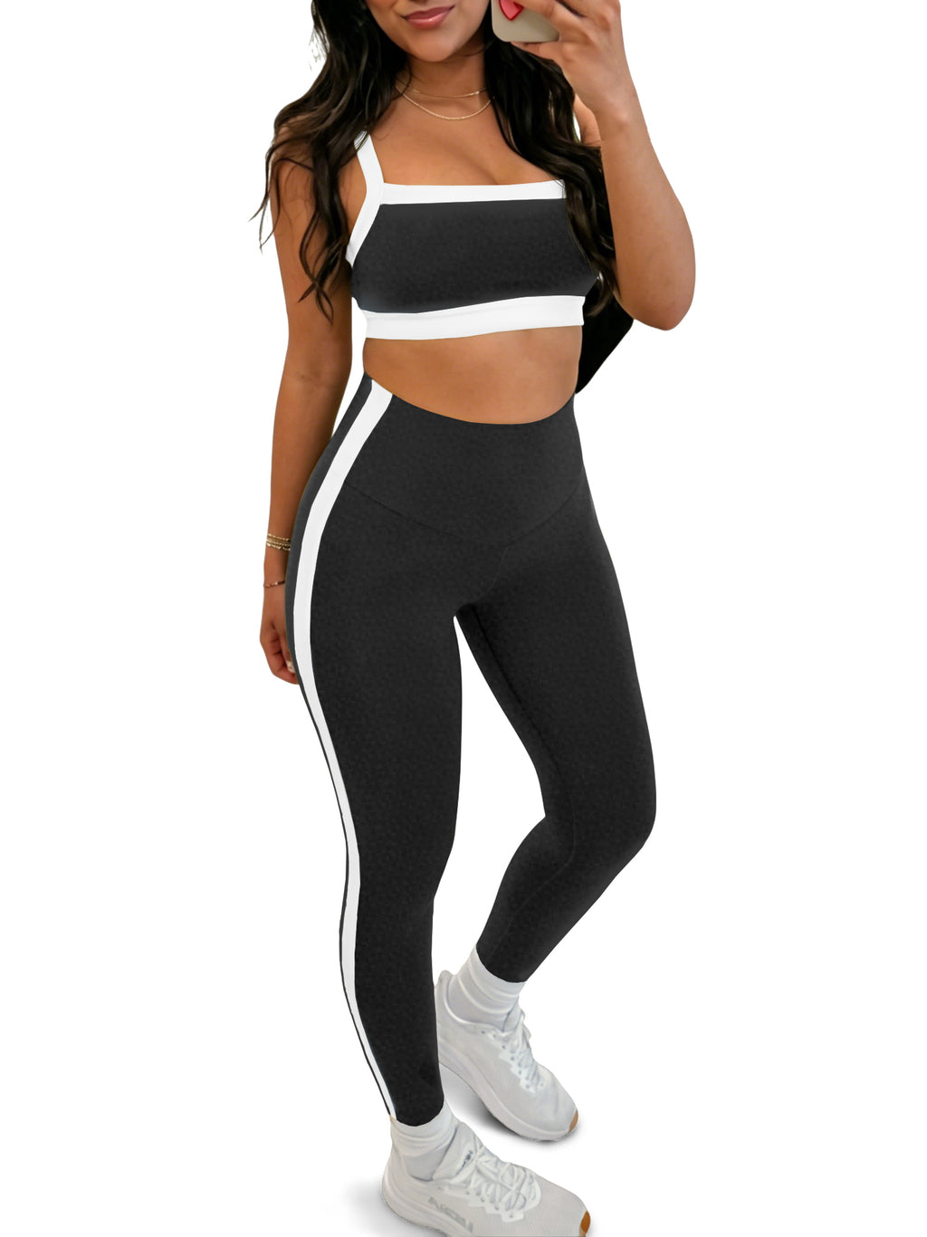 Aoysky Womens Black 2 Piece Workout Set