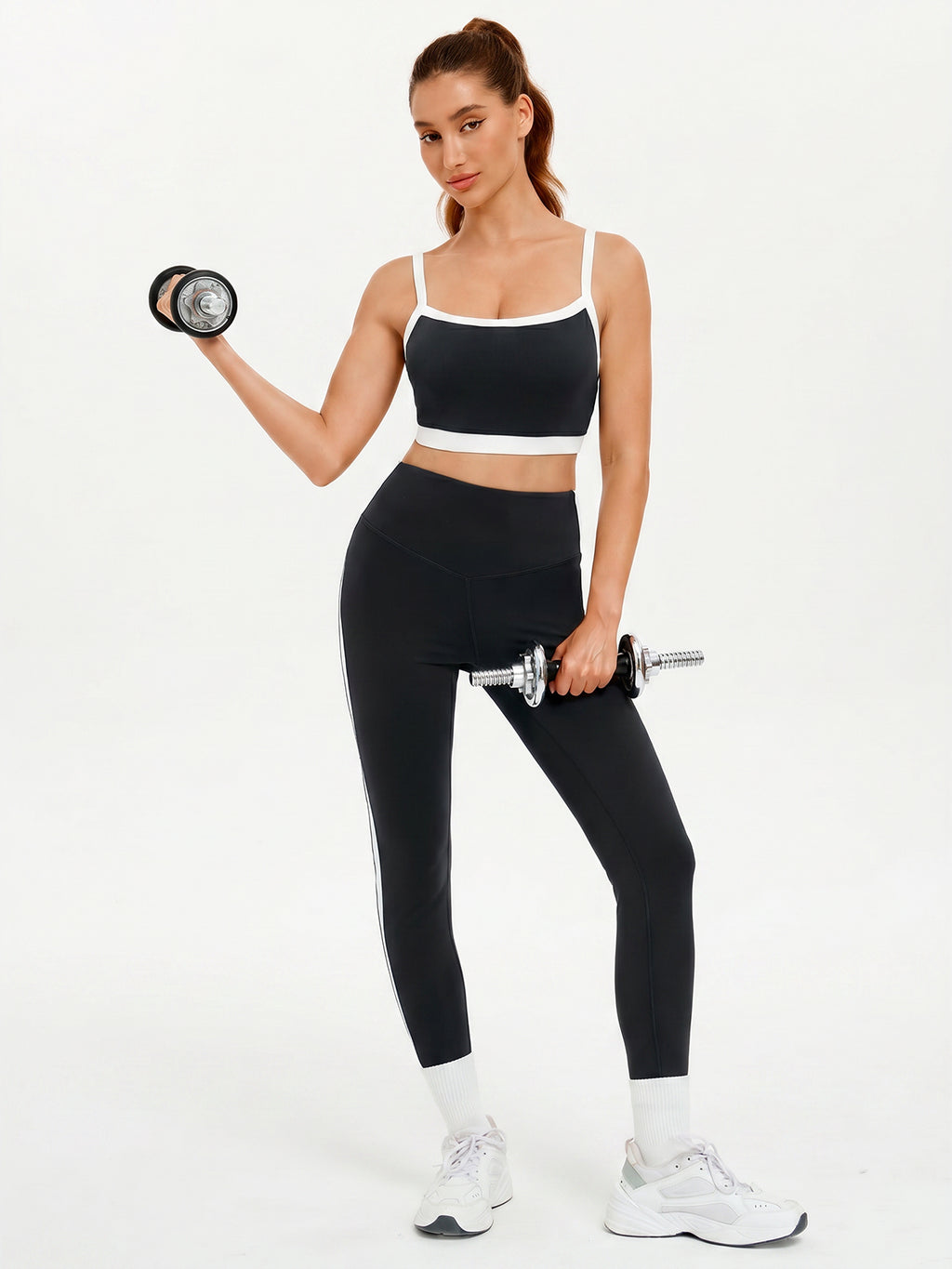 Aoysky Womens Black 2 Piece Workout Set